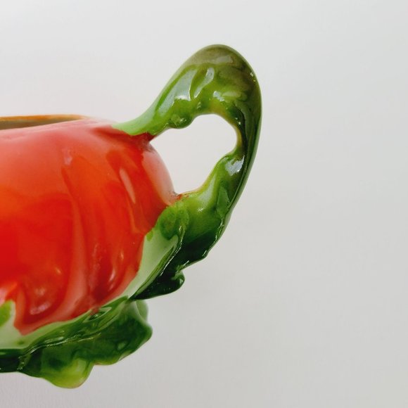 Vintage Royal Bayreuth Tomato Mustard Pot, Red & Green Kitchen Fruit Decor - Picture 8 of 12